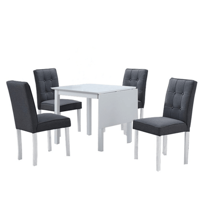 Set dining cu masă pliabilă, alb / gri, BJORK NEW 1+4
