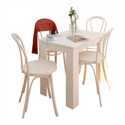 Masă dining, alb, 86x60 cm, TARINIO