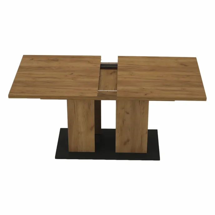 Masă dining, stejar craft auriu / grafit gri, 155-204x86 cm, FIDEL