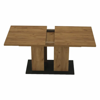 Masă dining, stejar craft auriu / grafit gri, 155-204x86 cm, FIDEL