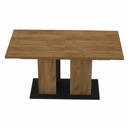 Masă dining, stejar craft auriu / grafit gri, 155-204x86 cm, FIDEL