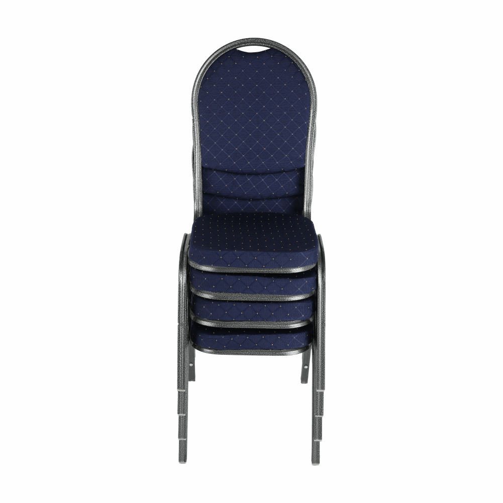 Scaun, rabatabil, textil albastru închis/gri cadru, JEFF 2 NEW