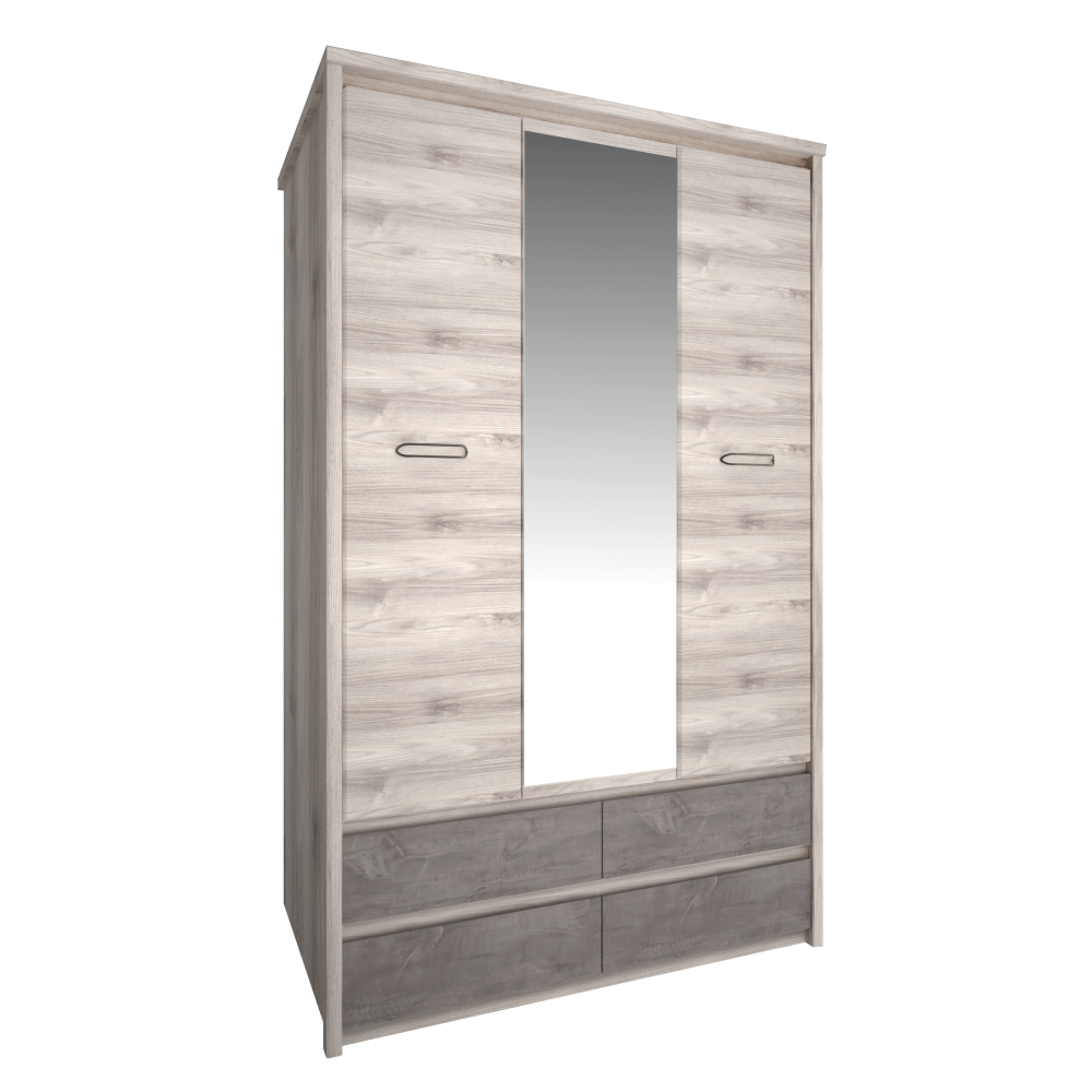 Dulap cu oglindă 3D4S, castan Nairobi / onix, JESI NEW