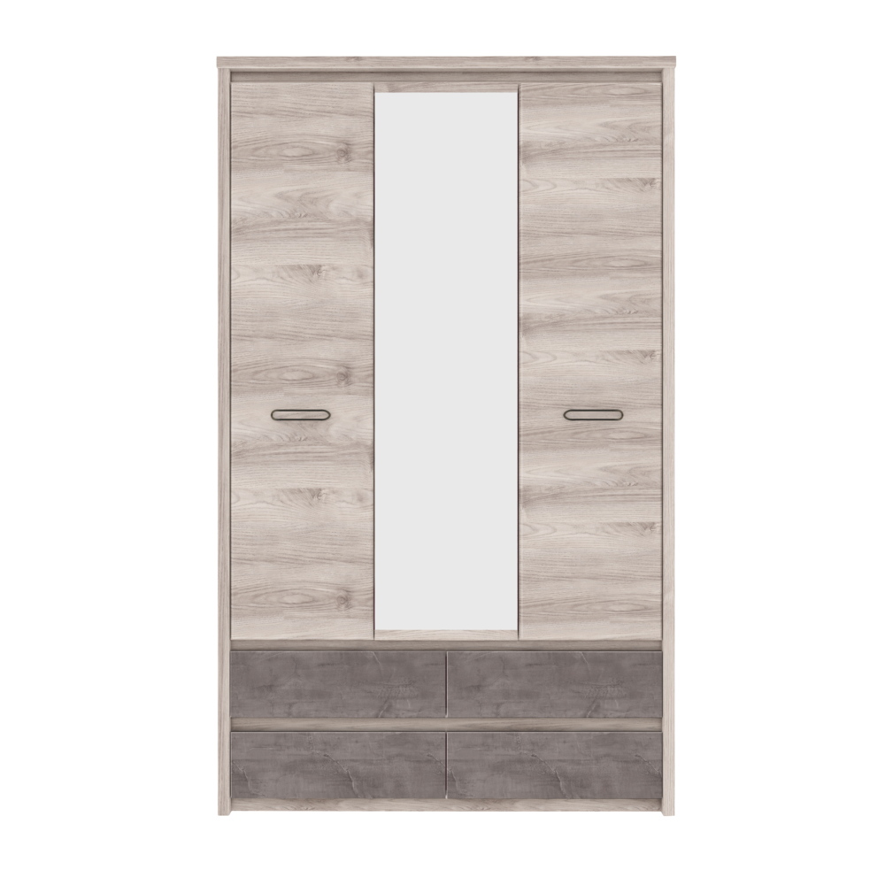 Dulap cu oglindă 3D4S, castan Nairobi / onix, JESI NEW