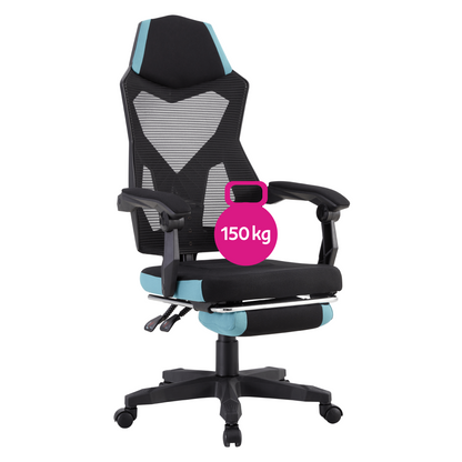 Scaun de birou/gaming, culoare neagră/neo mentă, JORIK NEW