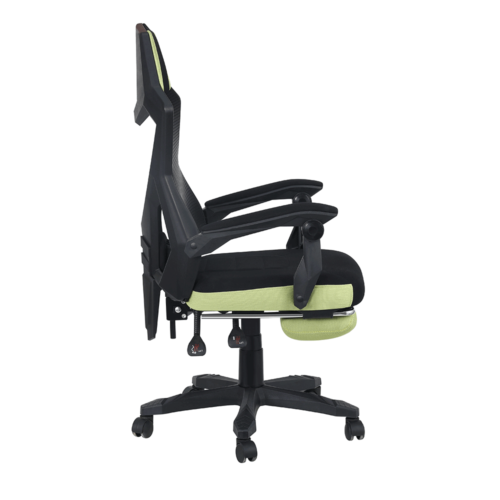 Scaun de birou/joc, negru/verde, JORIK