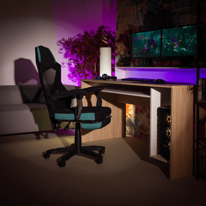 Scaun de birou/gaming, culoare neagră/neo mentă, JORIK NEW