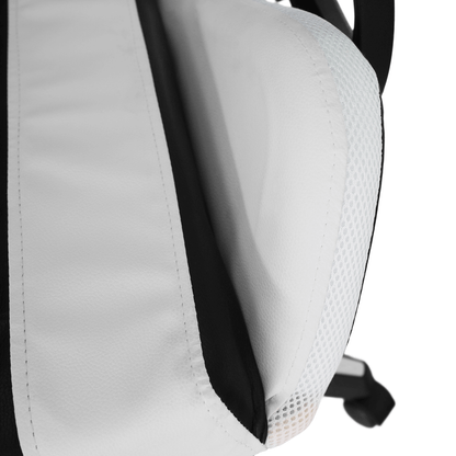 Scaun de birou/joc cu iluminare LED RGB, negru/alb, JOVELA