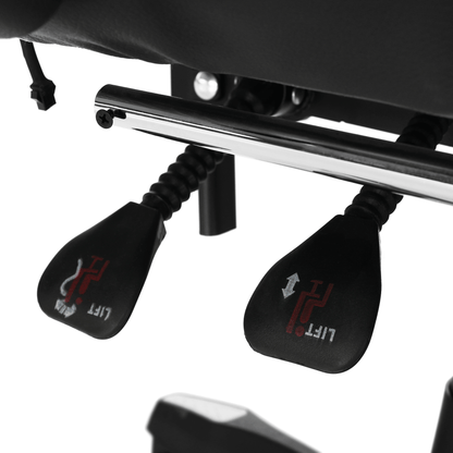 Scaun de birou/joc cu iluminare LED RGB, negru/alb, JOVELA