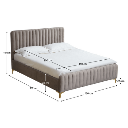 Pat, gri maro Taupe/gold crom auriu, 140x200, KAISA
