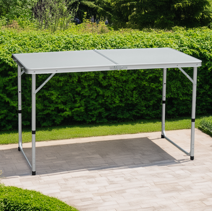 Masă de camping pliabilă, 120 cm, aluminiu/MDF, KEPI TYP 1