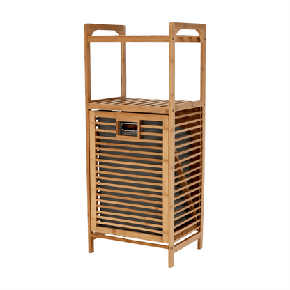 Coş de rufe, bambus natural/gri, KERI NEW