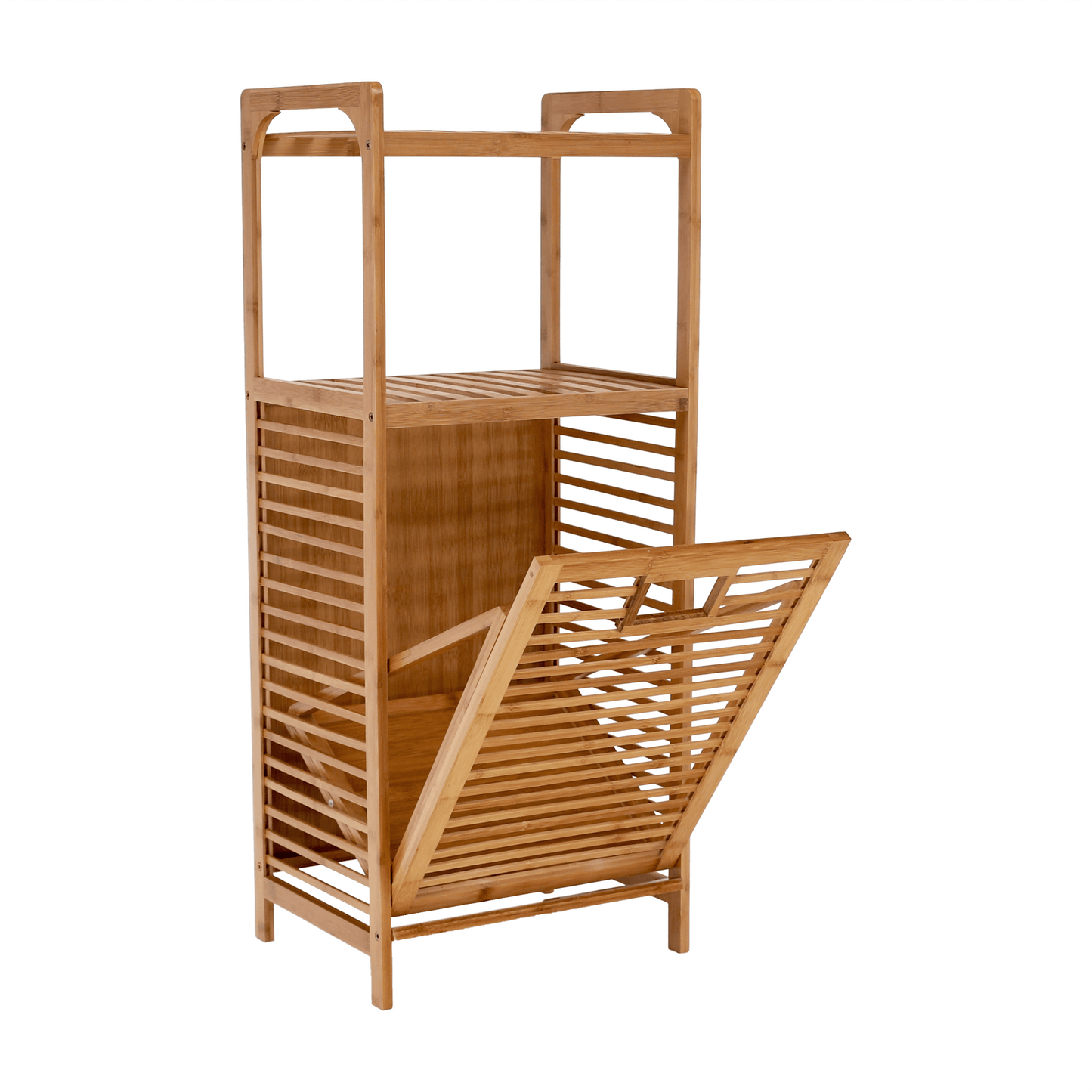 Coş de rufe, bambus natural/gri, KERI NEW