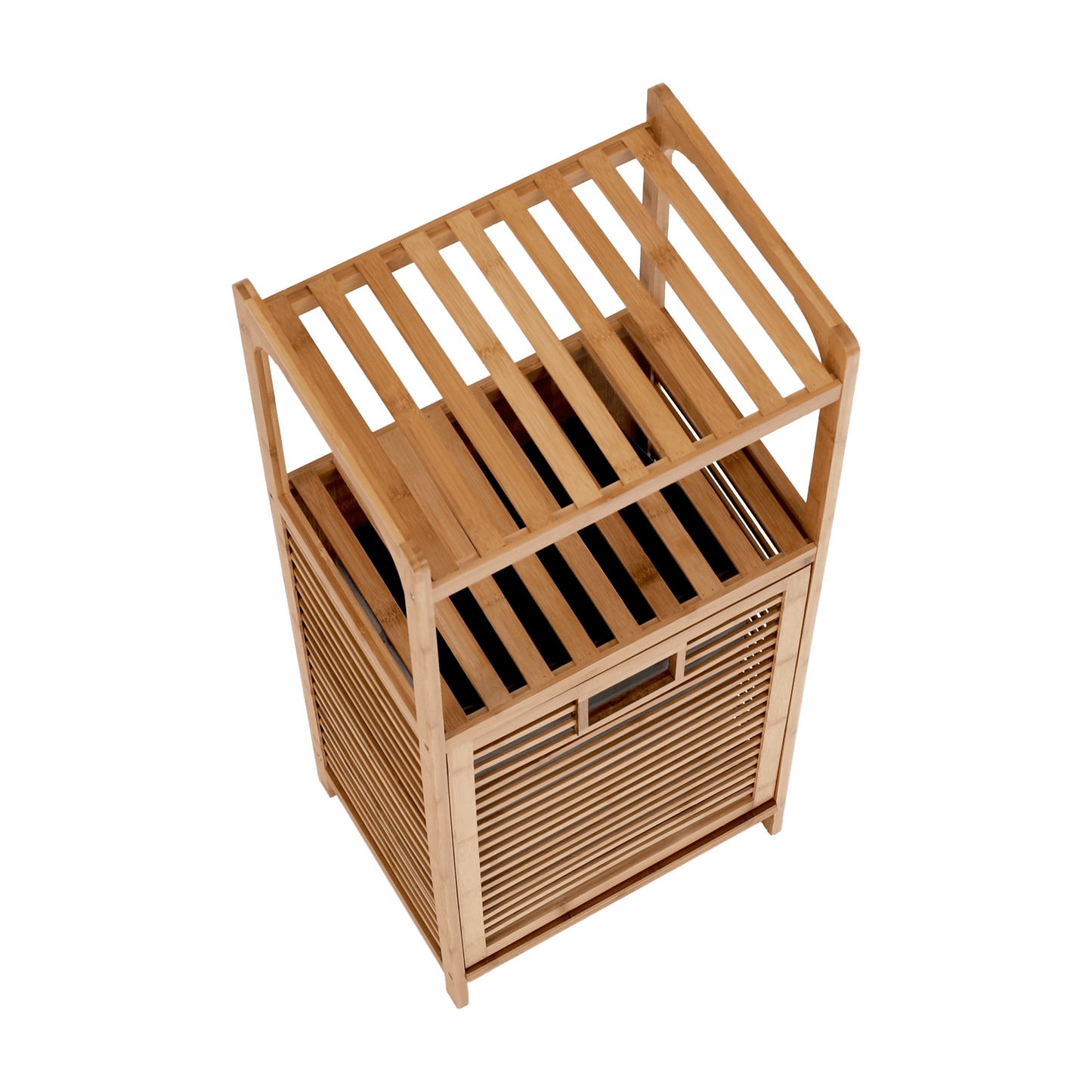 Coş de rufe, bambus natural/gri, KERI NEW