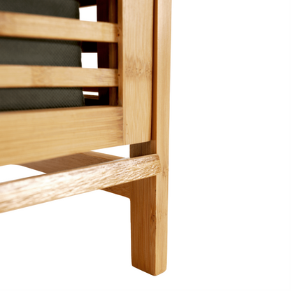 Coş de rufe, bambus natural/gri, KERI NEW