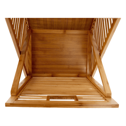 Coş de rufe, bambus natural/gri, KERI NEW