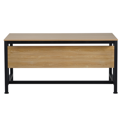 Birou, stejar/negru, 120x80 cm, KILIS NEW