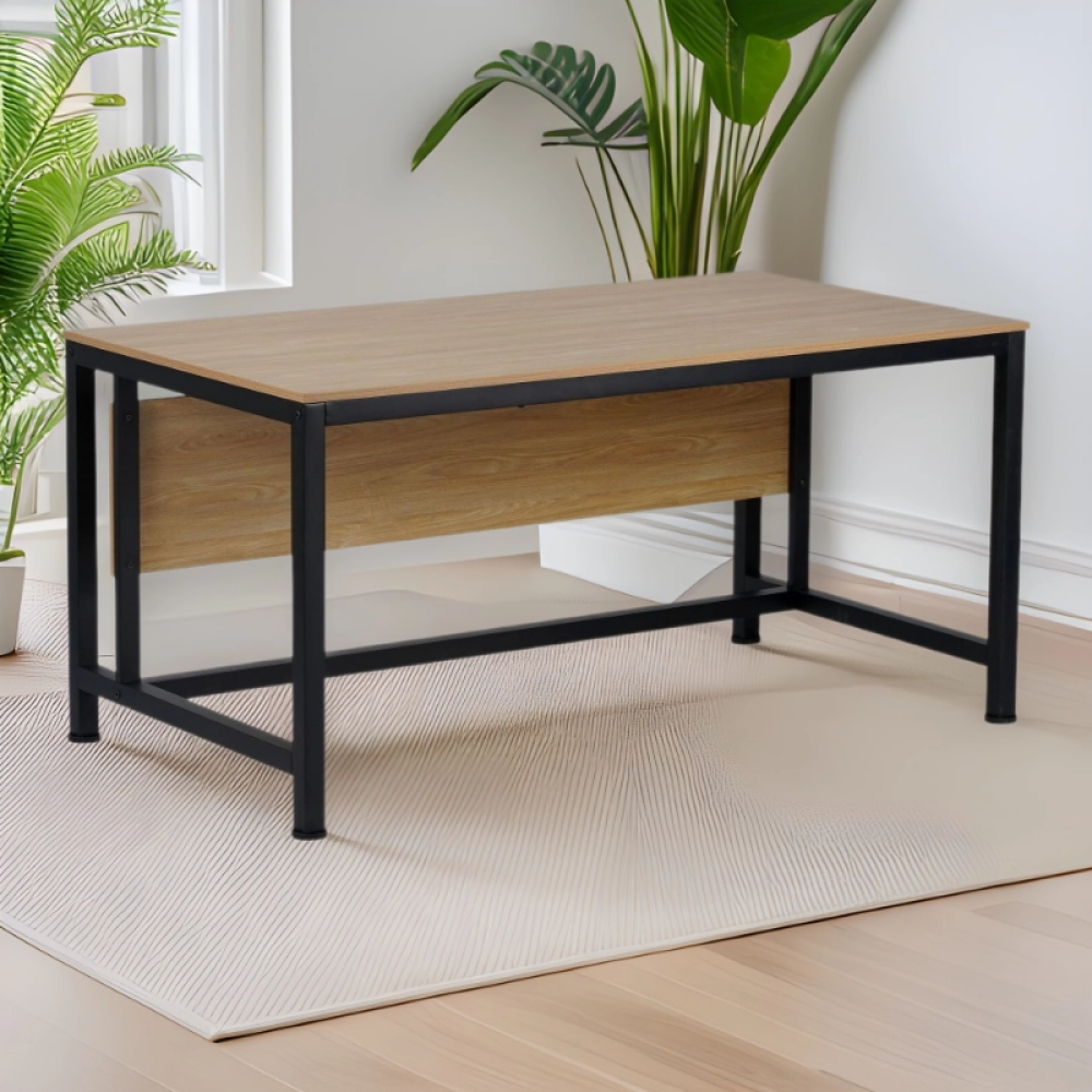 Birou, stejar/negru, 120x80 cm, KILIS NEW