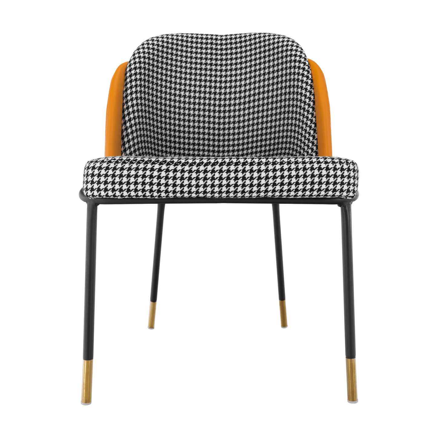 Scaun de luat masa, model alb-negru / piele ecologică camel, KIRNA