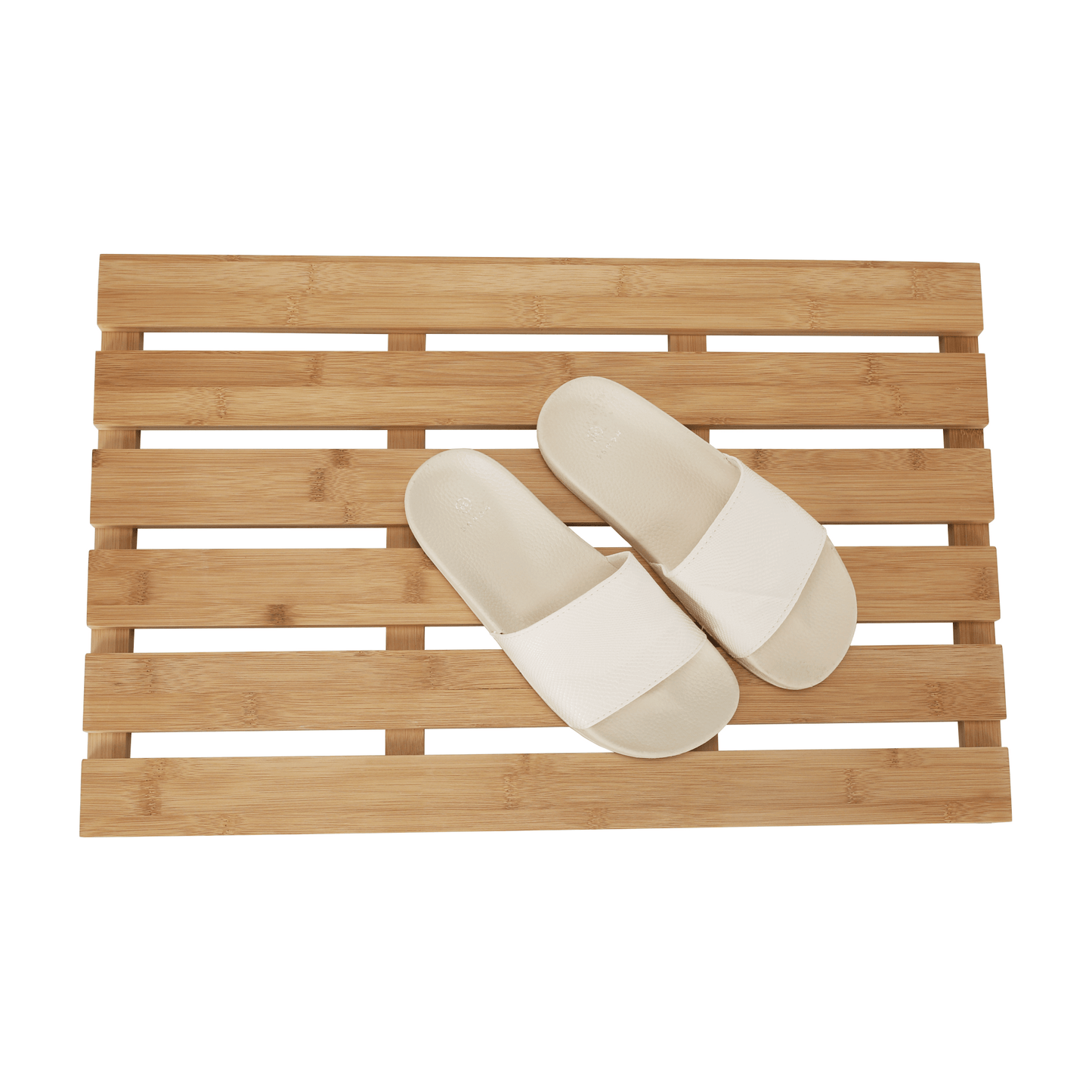 Covor antiderapant pentru baie, bambus natural lăcuit, KLERA