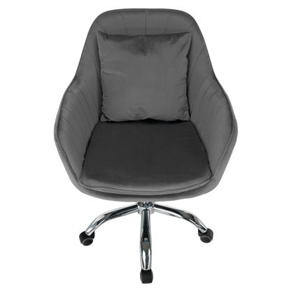 Scaun de birou, ţesătură gri Velvet/crom, KLIAN