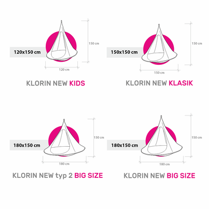 Scaun suspendabil balansoar, verde, KLORIN NEW KLASIK