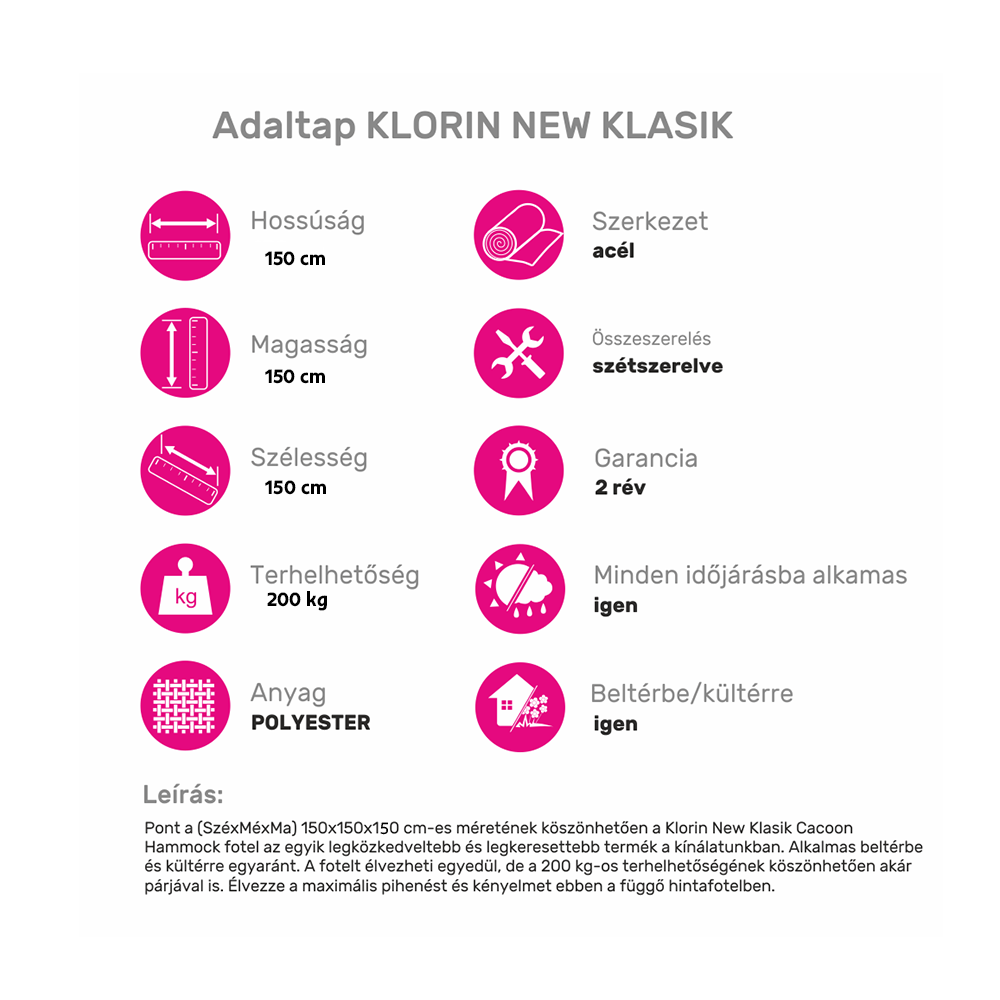 Scaun suspendabil balansoar, verde, KLORIN NEW KLASIK