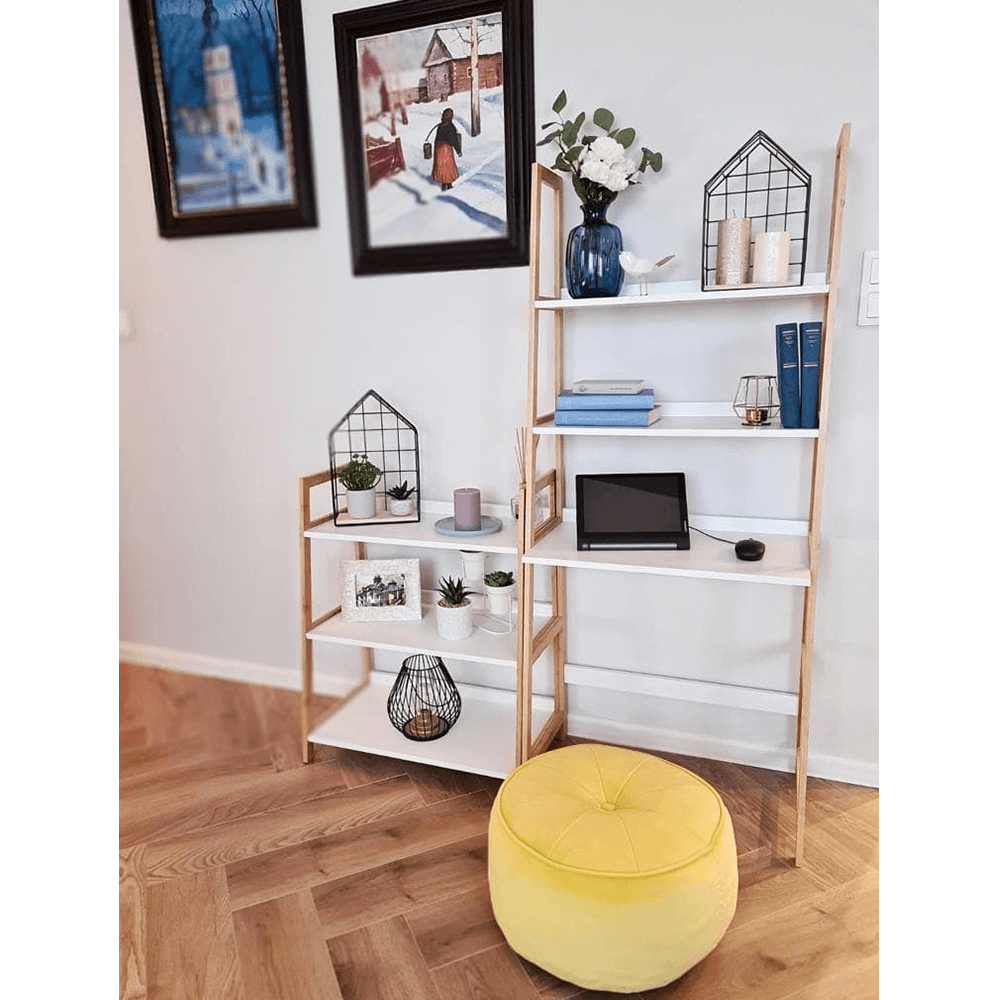 Etajeră cu 3 rafturi, alb/natural, KOEN TYP 1