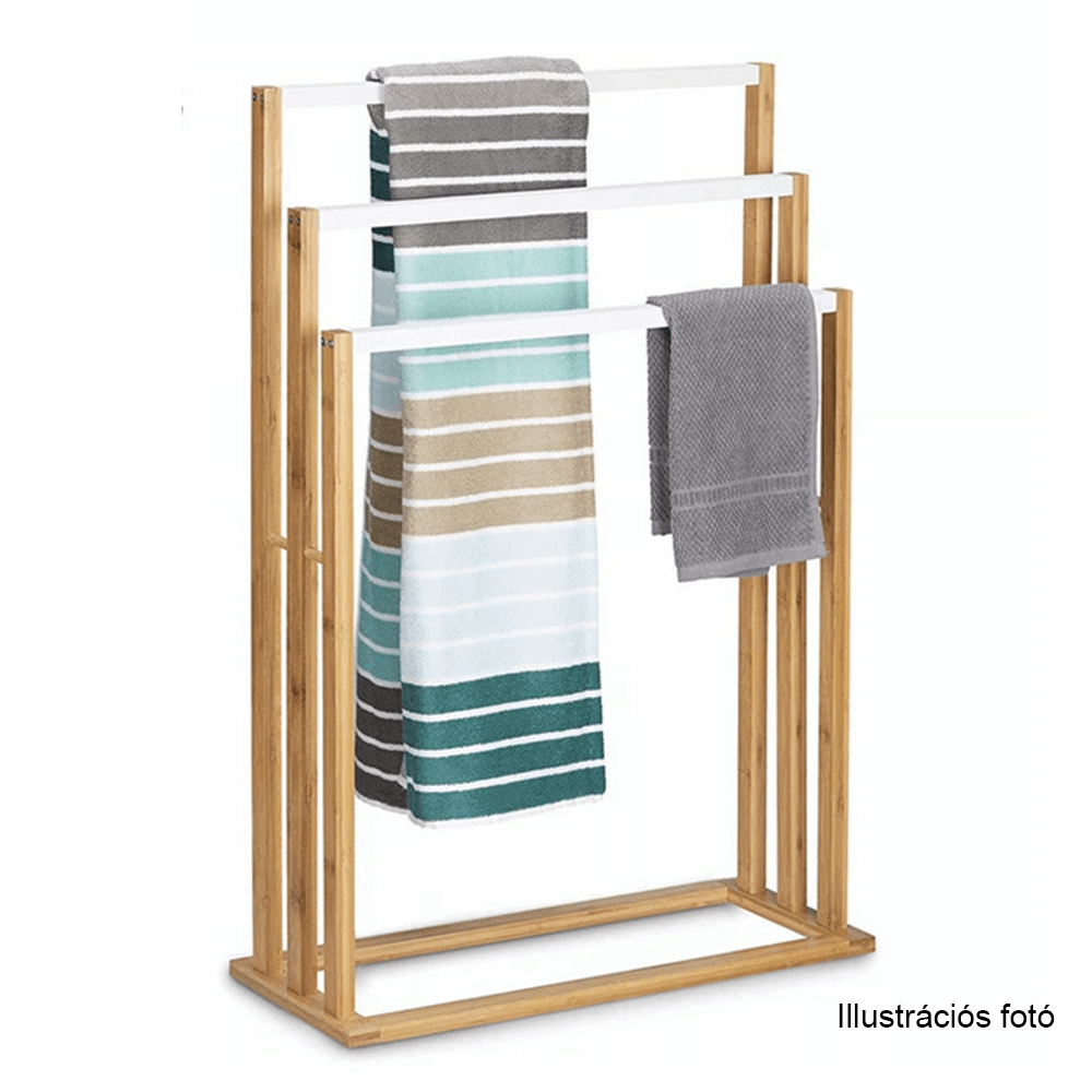 Suport pt. prosoape, alb/negru, KOMO NEW