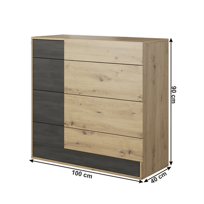 Scrin 4S, stejar artizanal / pin negru norvegian, BAFRA