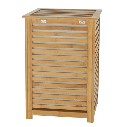 Coş de rufe, bambus lăcuit/bej, BASKET
