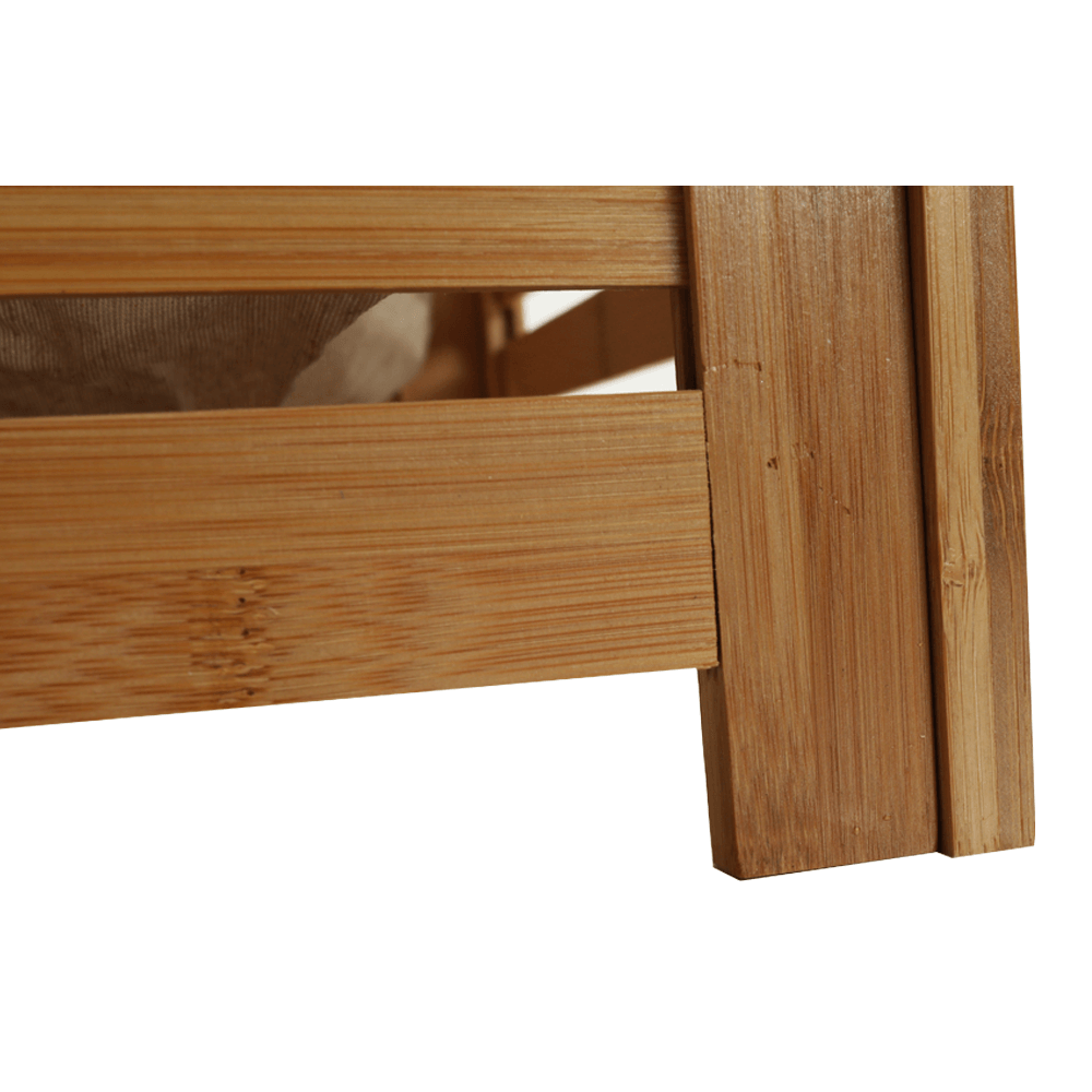 Coş de rufe, bambus lăcuit/bej, BASKET