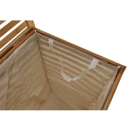 Coş de rufe, bambus lăcuit/bej, BASKET