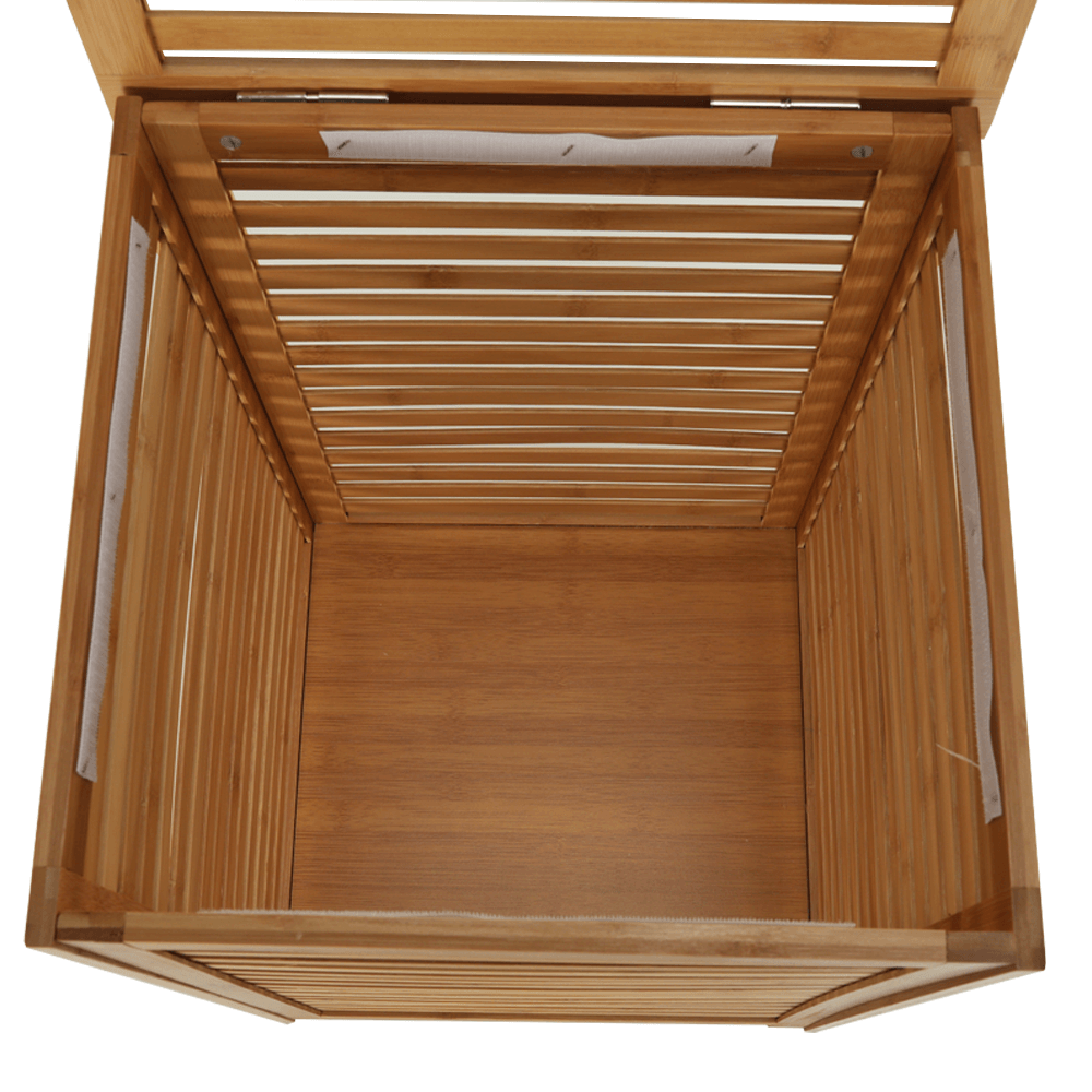 Coş de rufe, bambus lăcuit/bej, BASKET