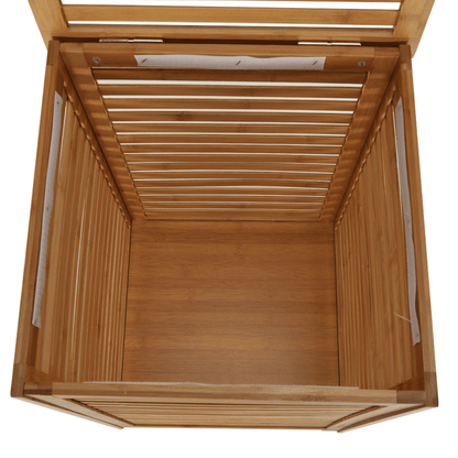Coş de rufe, bambus lăcuit/bej, BASKET