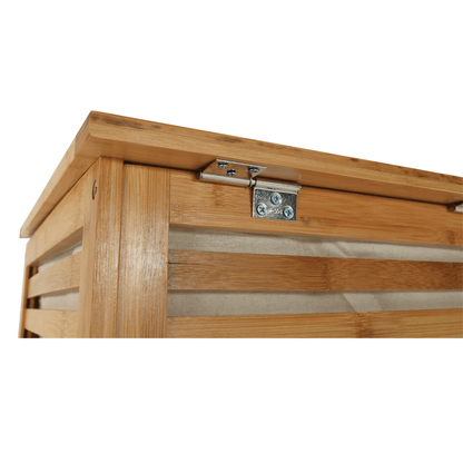 Coş de rufe, bambus lăcuit/bej, BASKET