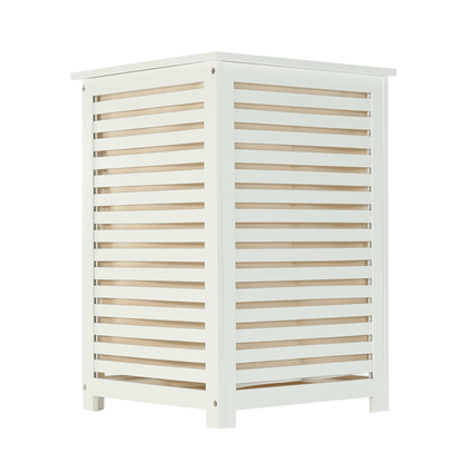 Coş de rufe, bambus lăcuit/alb/bej, BASKET