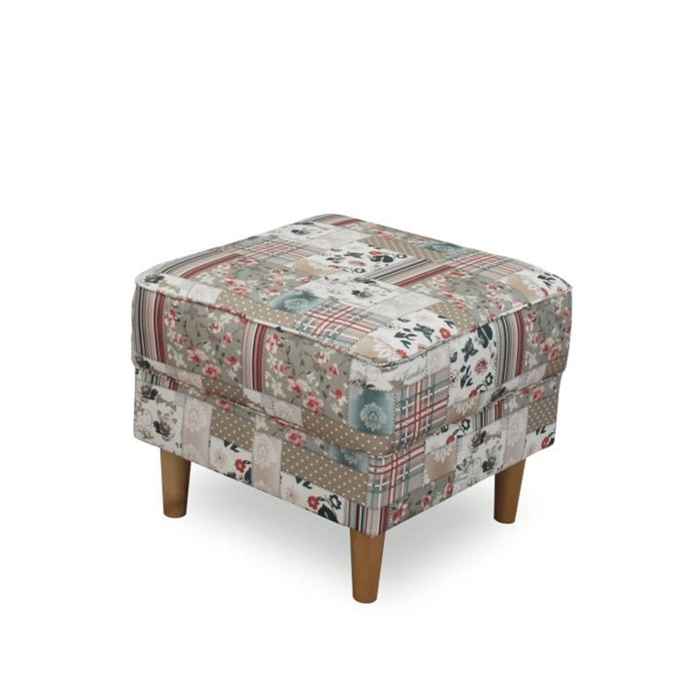 Fotoliu cu taburet, material textil în stilul patchwork Viorica 1, ASTRID