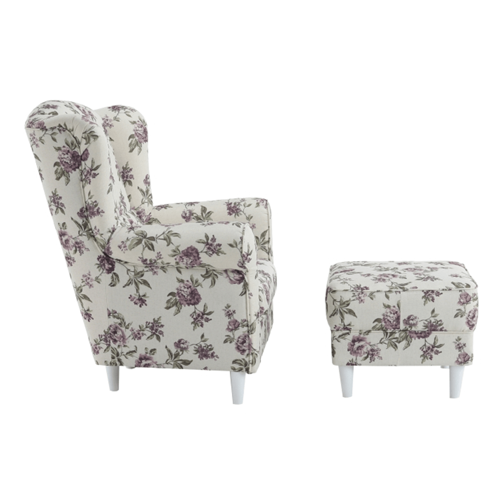 Fotoliu cu taburet, material textil rose 18, ASTRID