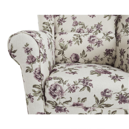 Fotoliu cu taburet, material textil rose 18, ASTRID