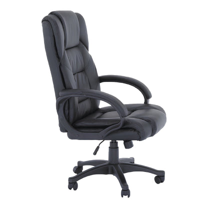 Fotoliu de birou, piele eco neagră, SIEMO NEW