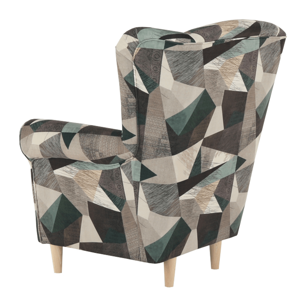 Fotoliu, material maro-verde cu model, CHARLOT