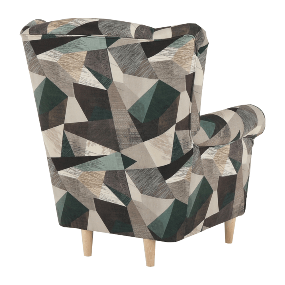 Fotoliu, material maro-verde cu model, CHARLOT