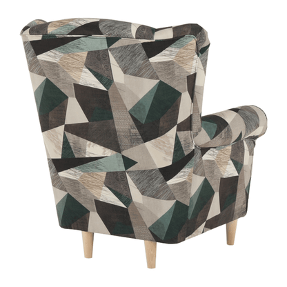 Fotoliu, material maro-verde cu model, CHARLOT