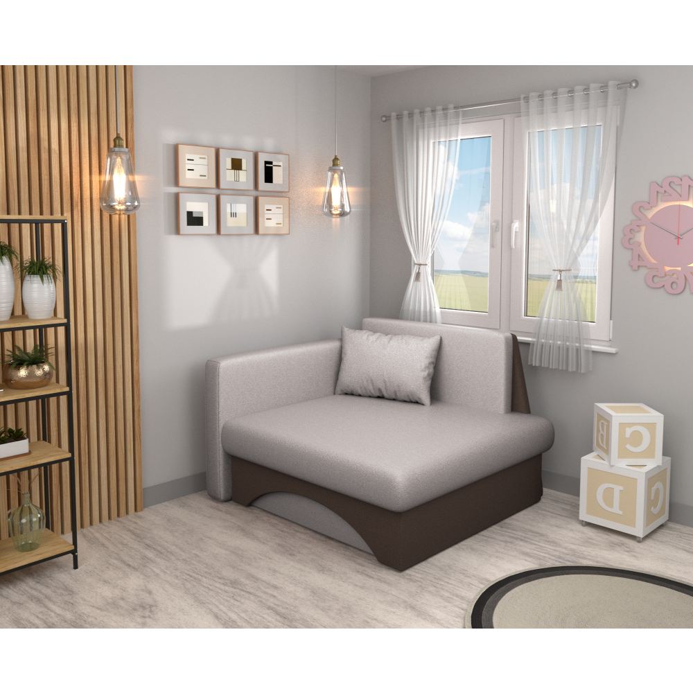 Fotoliu extensibil, bej-gri Taupe/maro,  KUBOŠ NEW UNI