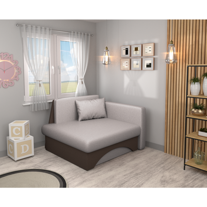 Fotoliu extensibil, bej-gri Taupe/maro,  KUBOŠ NEW UNI
