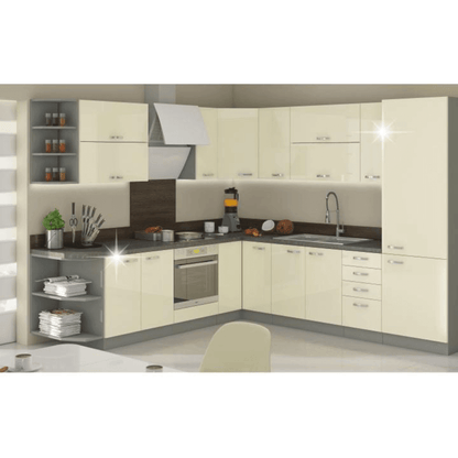 Cabinet inferior, crem extra lucios/gri, PRADO 80 D 2F BB