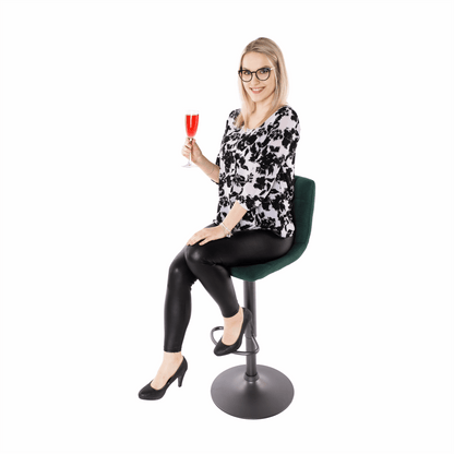 Scaun de bar, verde / negru, LAHELA