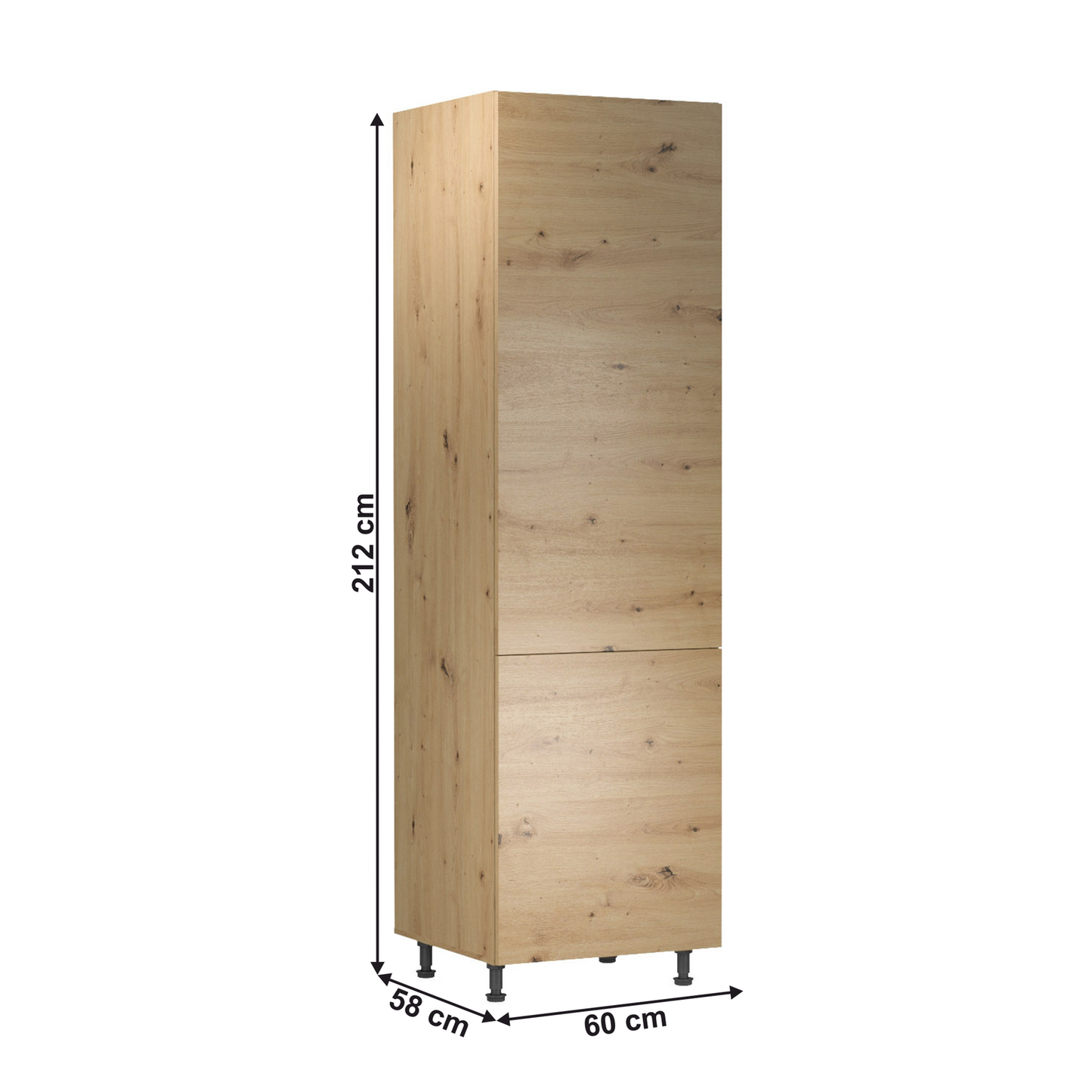 Dulap alimentar cu rafturi, stejar artizanal, universal, LANGEN D60R