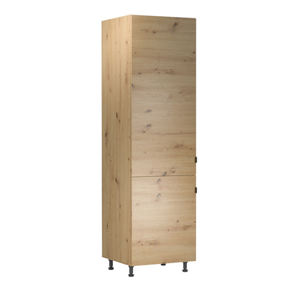 Dulap înalt pentru frigider, stejar artizanal, universal, LANGEN D60ZL